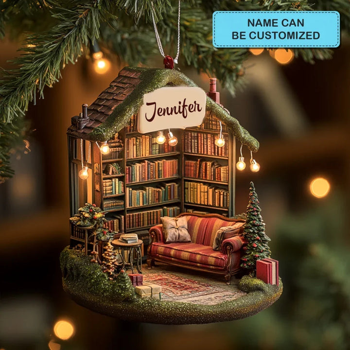 Literary Lights - Personalized Mica Ornament - Gift For Bookish Lovers 1