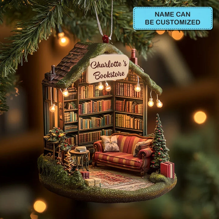 Literary Lights - Personalized Mica Ornament - Gift For Bookish Lovers