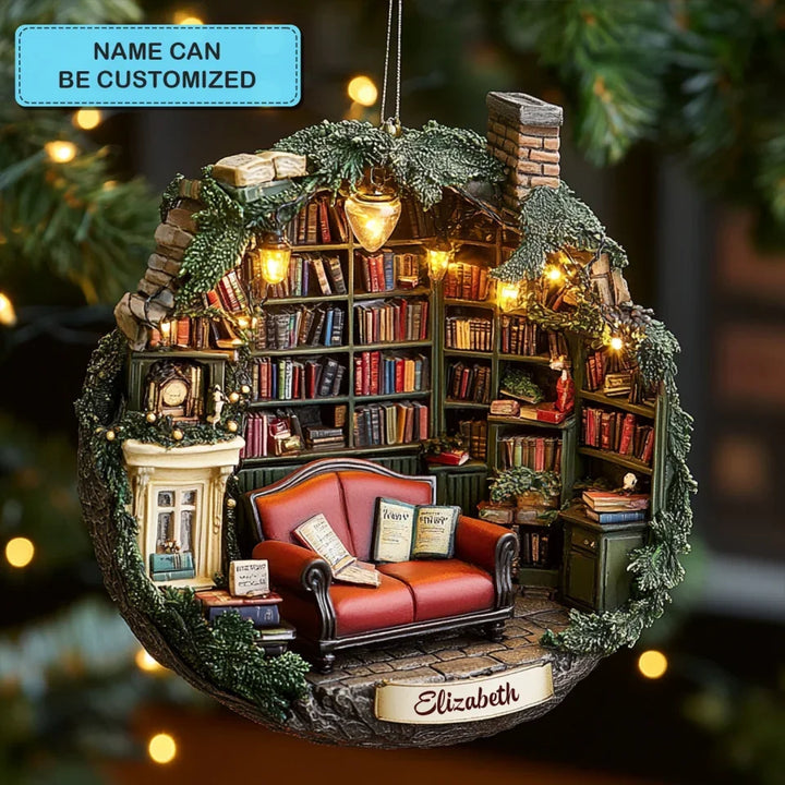 Festive Fables - Personalized Mica Ornament - Gift For Bookish Lovers