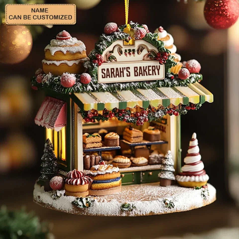 Cozy Bakery Personalized Custom Mica Ornament Gift For Bakers, Bakery Lovers