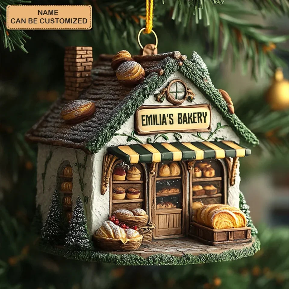 Snowy Bakes Personalized Custom Mica Ornament Gift For Bakers, Bakery Lovers