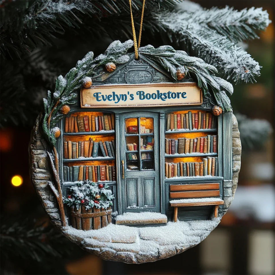 mk_Frosty Fiction Front - Personalized Mica Ornament - Gift For Bookish Lovers