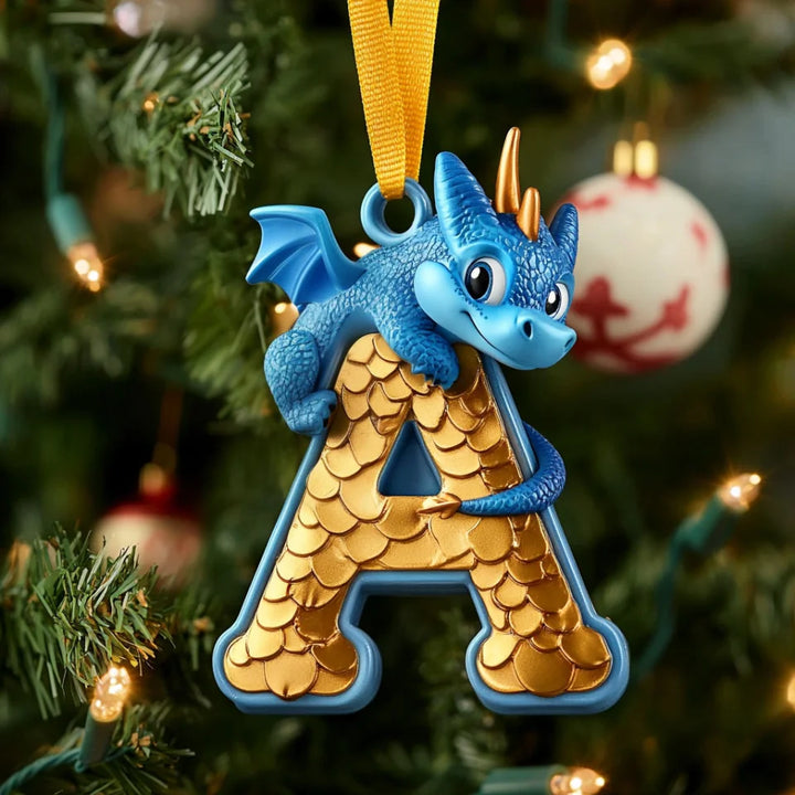 Dragon Alphabet Personalized Custom Mica Ornament Gift For Family Members