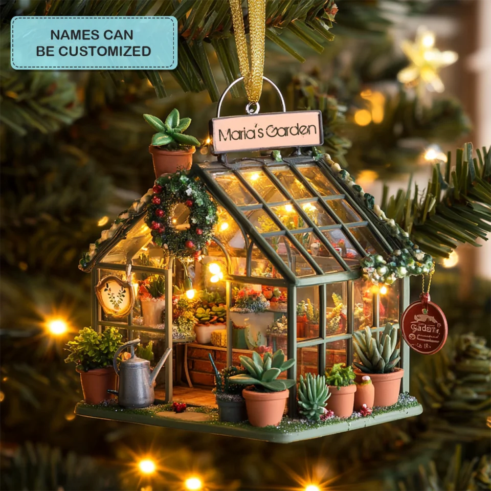 Botanical Bliss - Personalized Mica Ornament - Gift For Gardeners, Gardening Lovers