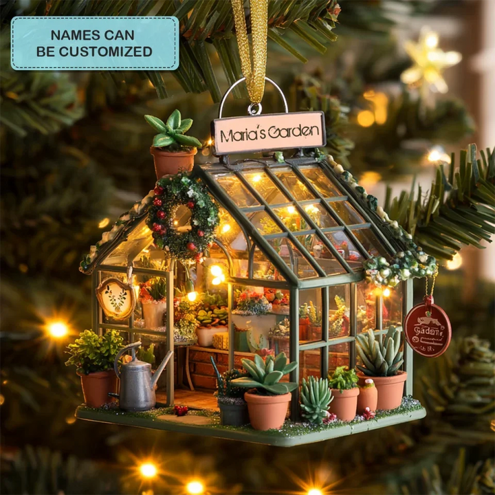 mk_Botanical Bliss - Personalized Mica Ornament - Gift For Gardeners, Gardening Lovers