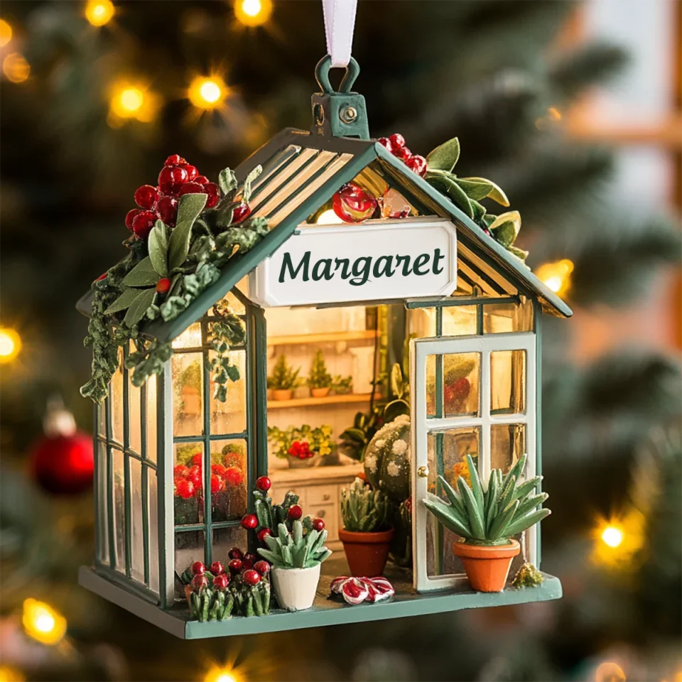 Flourish Frame - Personalized Mica Ornament - Gift For Gardeners, Gardening Lovers