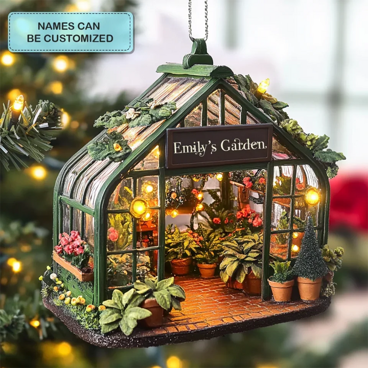 mk_The Secret Garden Sphere - Personalized Mica Ornament - Gift For Gardeners, Gardening Lovers