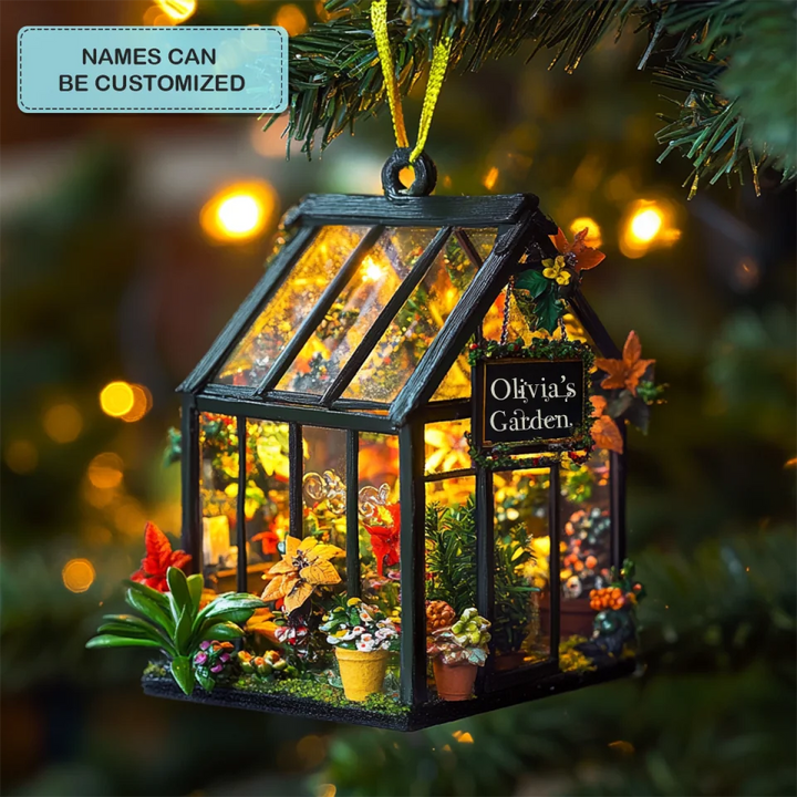 Tiny Plant Paradise - Personalized Mica Ornament - Gift For Gardeners, Gardening Lovers