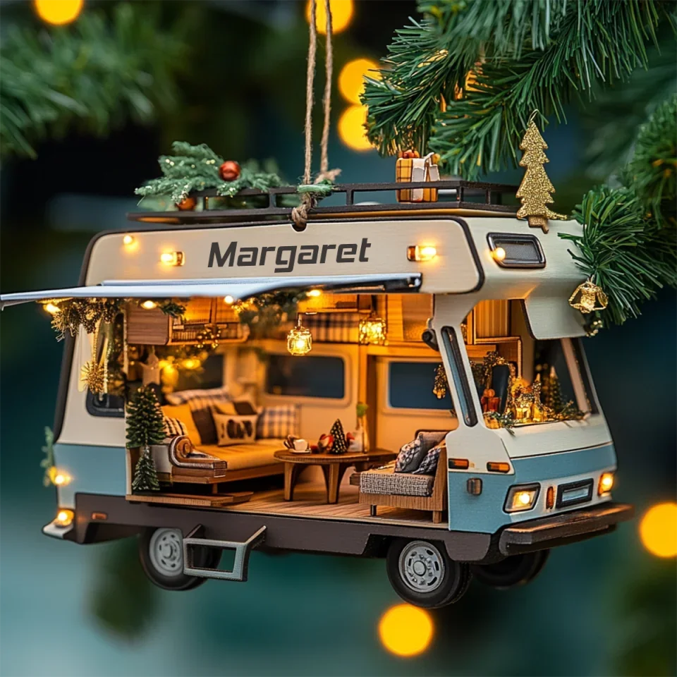 mk_Vagabond Haven - Personalized Mica Ornament - Gift For Camping Lovers