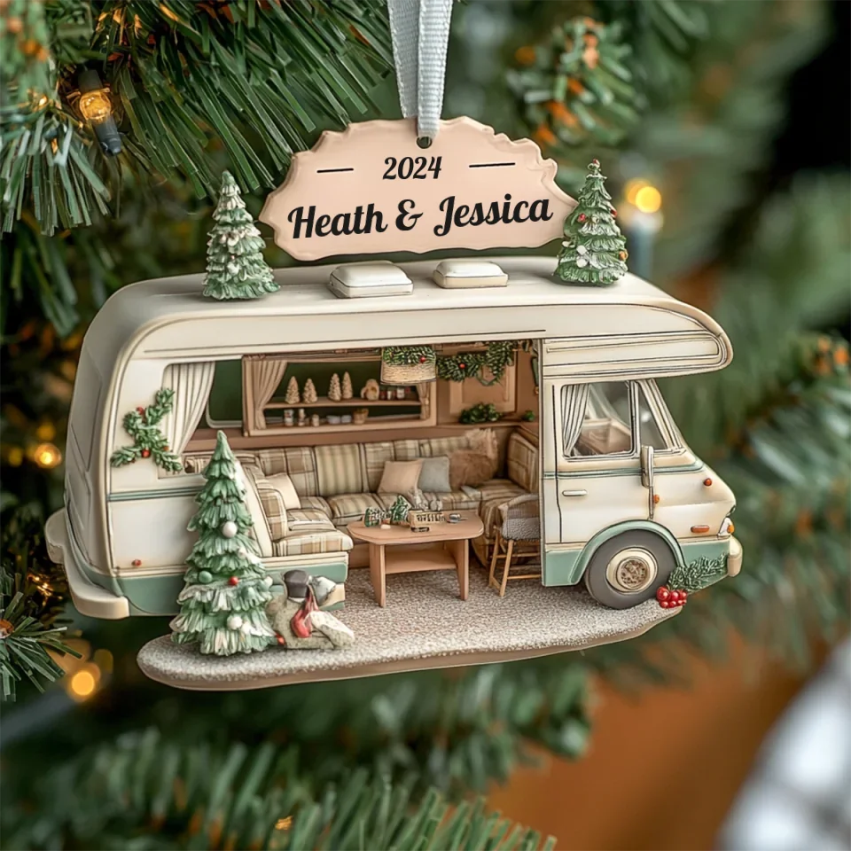 mk_VanLife Dreams - Personalized Mica Ornament - Gift For Couple, Wife, Husband, Boyfriend, Girlfriend, Camping Lovers