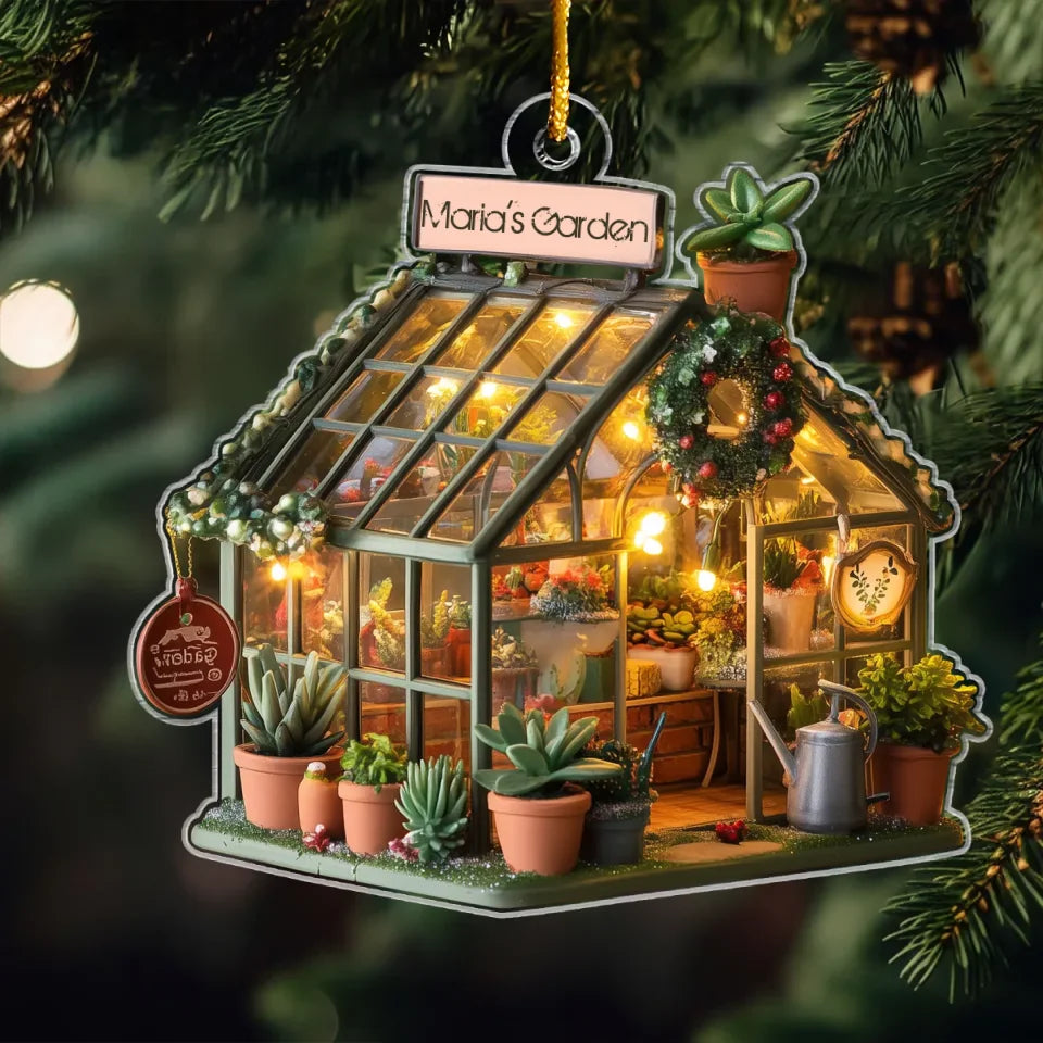 Botanical Bliss - Personalized Mica Ornament - Gift For Gardeners, Gardening Lovers