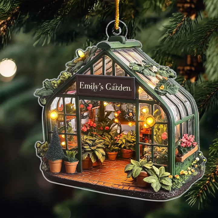 The Secret Garden Sphere - Personalized Mica Ornament - Gift For Gardeners, Gardening Lovers