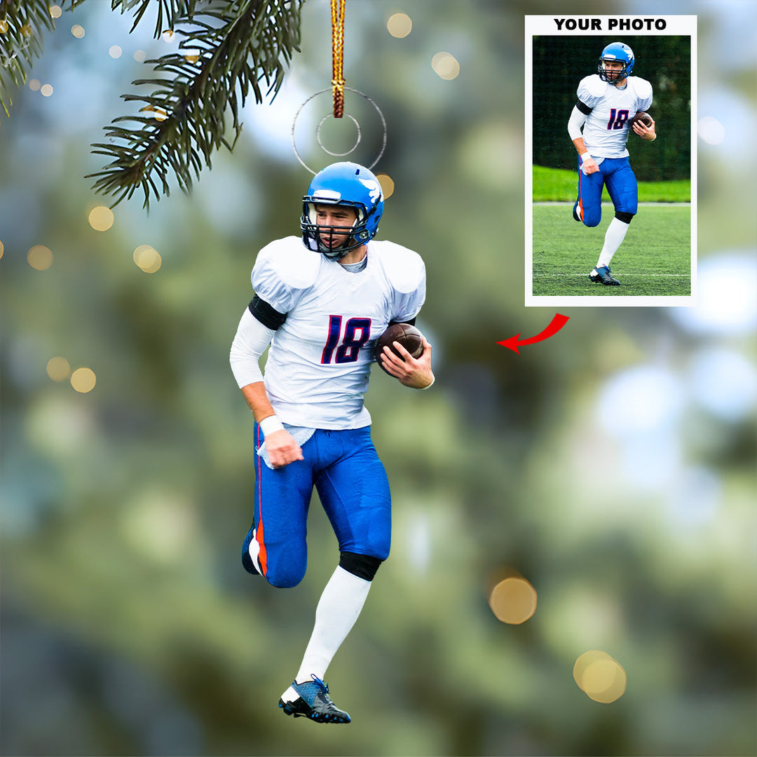 Running Running - Personalized Photo Mica Ornament - Christmas Gift For Sport Lover