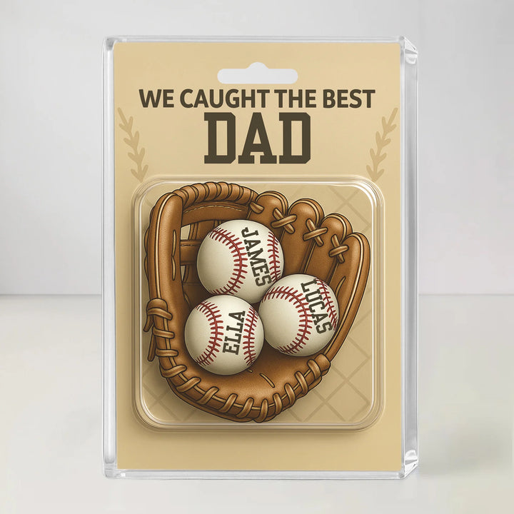 Baseball Dad - Acrylic Block Plaque - Father's Day Gift for Dad, Family Member