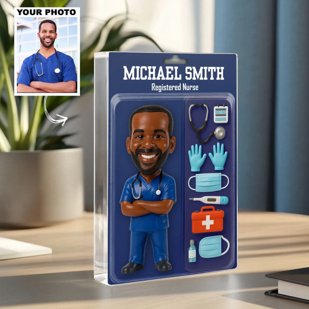 Mockup 1_20250527_Acrylic Block Plaque_Nurse_A Work of Heart_ARND036_ADSG055