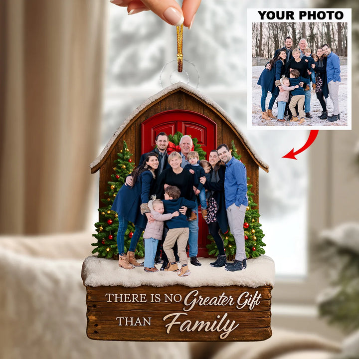 There Is No Greater Gift Than Family - Personalized Photo Mica Ornament - Christmas Gift For Family Members AGCDH004