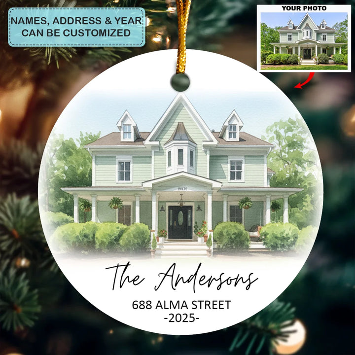 Home sweet home - Personalized Custom Ceramic Ornament - Christmas Gift For Family Members AGCDH002