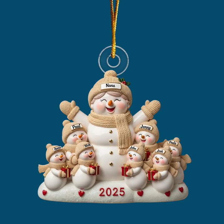 Grandma Cozy Hug - Personalized Custom Mica Ornament - Christmas Gift For Family Members