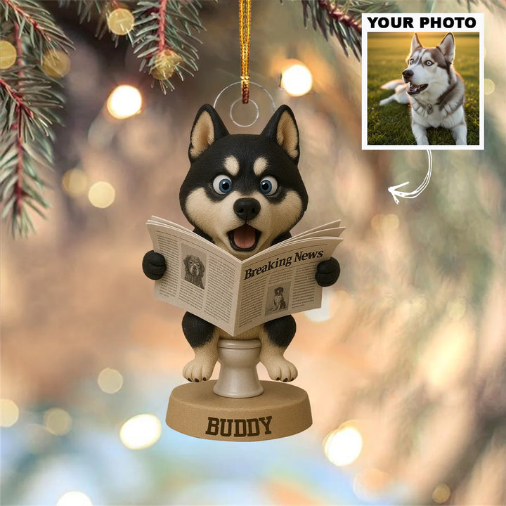 Paw News - Personalized Custom Photo Mica Ornament - Christmas Gift for Family Members, Dog Lovers AGCHT002