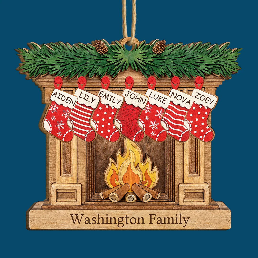 Merry Little Stocking - Personalized Custom Shape Wood Ornament - Christmas Gift For Family Members