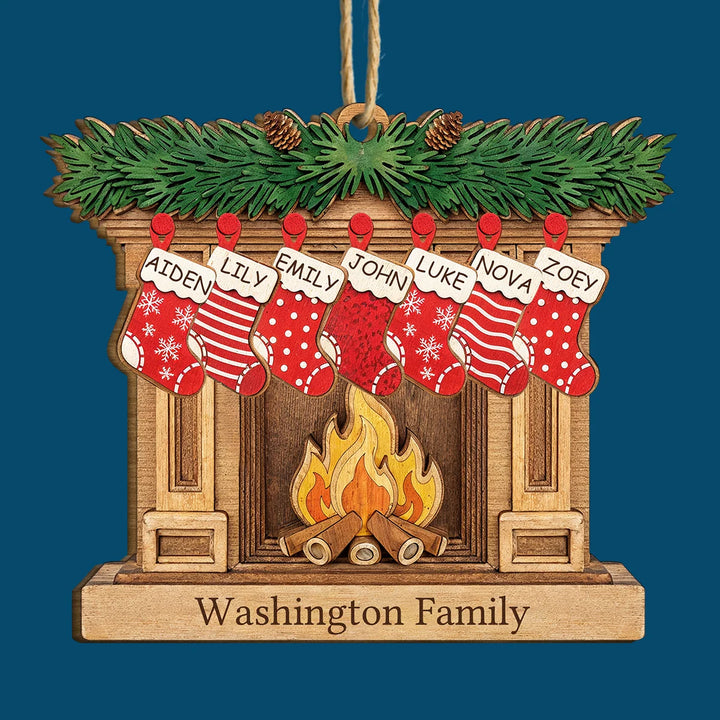 Merry Little Stocking - Personalized Custom Shape Wood Ornament - Christmas Gift For Family Members