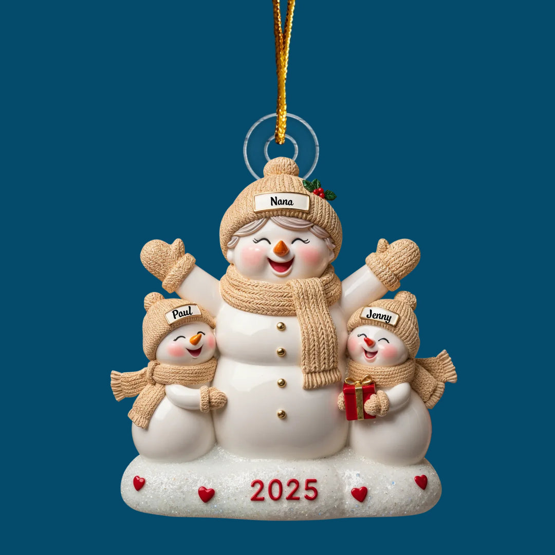 Grandma Cozy Hug - Personalized Custom Mica Ornament - Christmas Gift For Family Members
