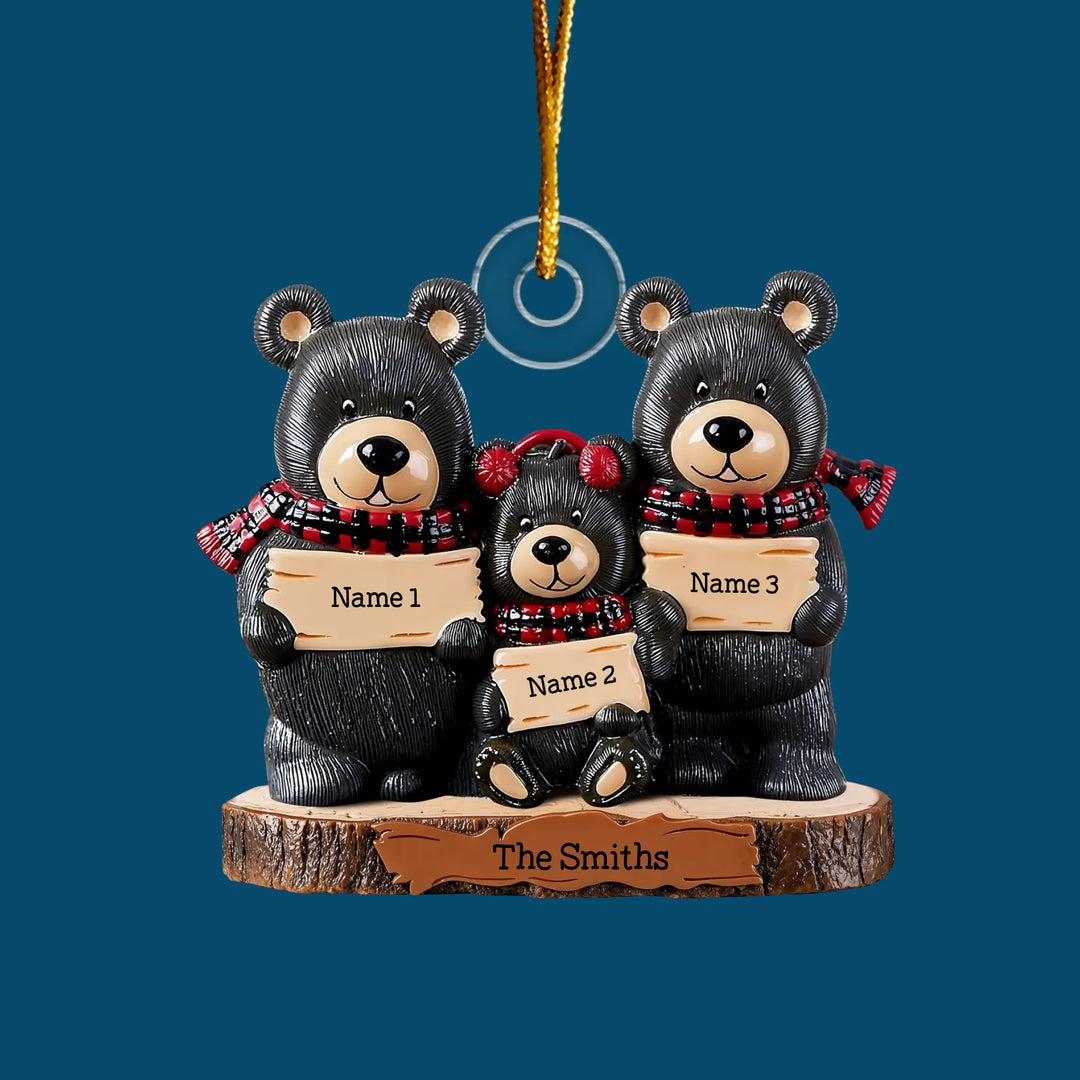 Our Beary Family - Personalized Custom Shape Mica Ornament - Christmas Gift For Family Members