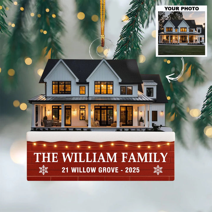 First Christmas In New Home - Personalized Custom Photo Mica Ornament - Christmas Gift For Family Member AGCHT005