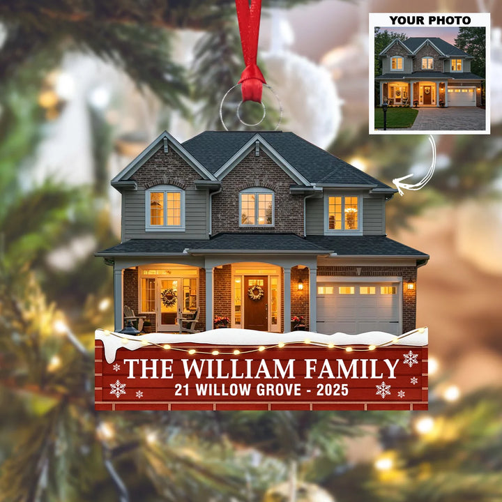 Christmas At Our New Nest - Personalized Custom Photo Mica Ornament - Christmas Gift For Family Member AGCHT006