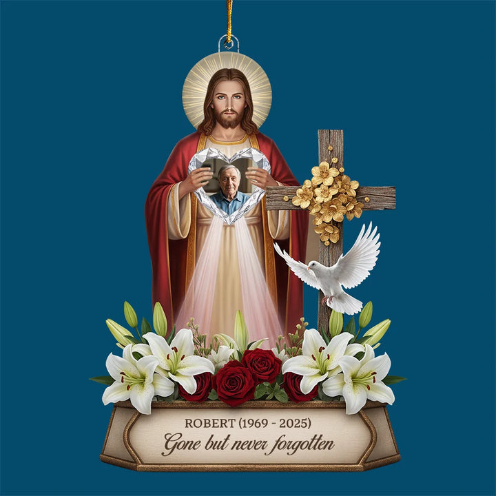 Gone But Never Forgotten - Personalized Custom Shape Mica Ornament - Christmas Gift For Family Members