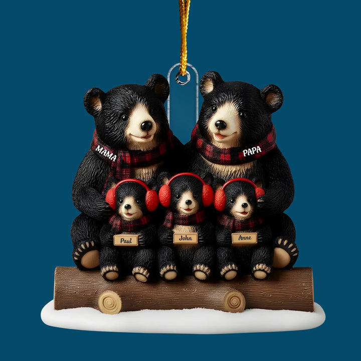 Cozy Hug In Christmas - Custom Shape Mica Ornament - Christmas Gift For Family Members