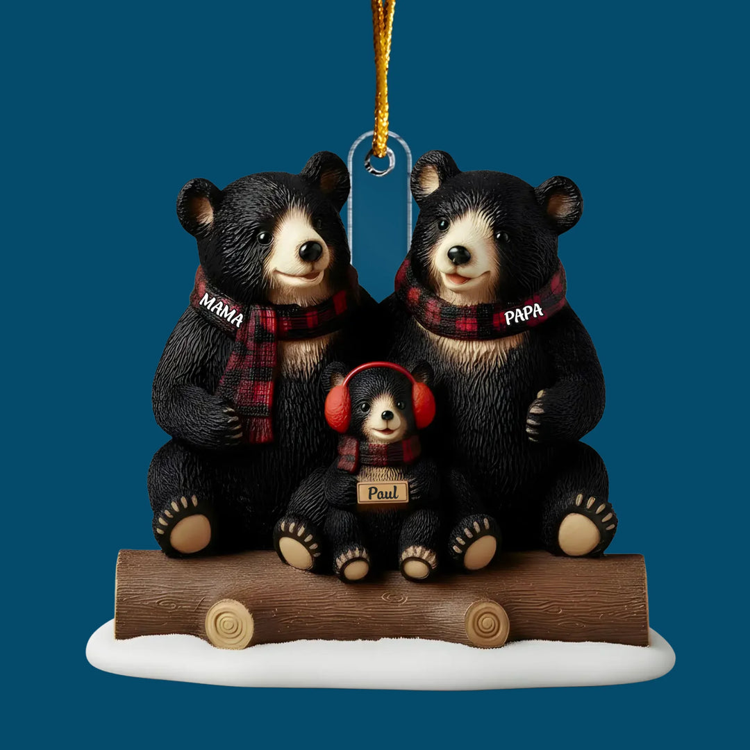 Cozy Hug In Christmas - Custom Shape Mica Ornament - Christmas Gift For Family Members