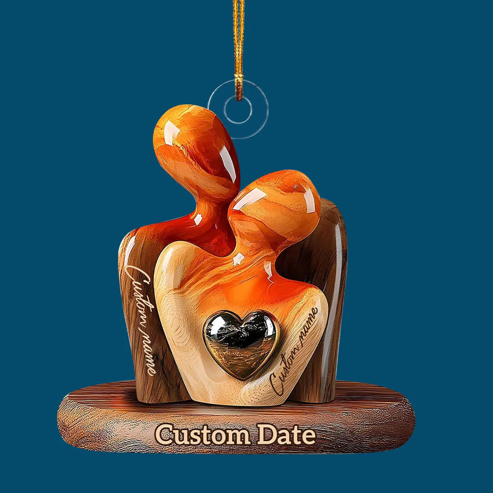 The Eternal Embrace - Custom Shape Mica Ornament - Christmas Gift For Couple