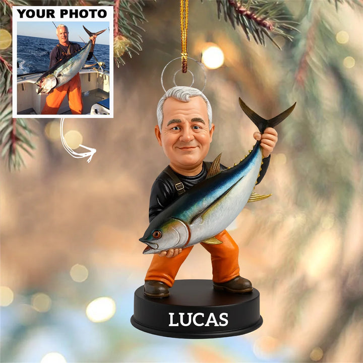 The Tuna Master - Personalized Photo Ornament - Gift For Fishing Lovers AGP0HT002