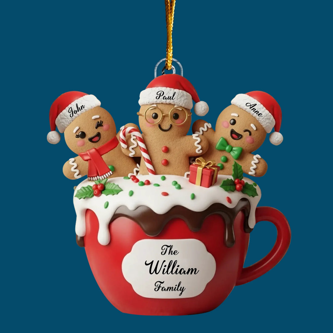 Gingerbread Love - Custom Shape Mica Ornament - Christmas Gift For Family Members