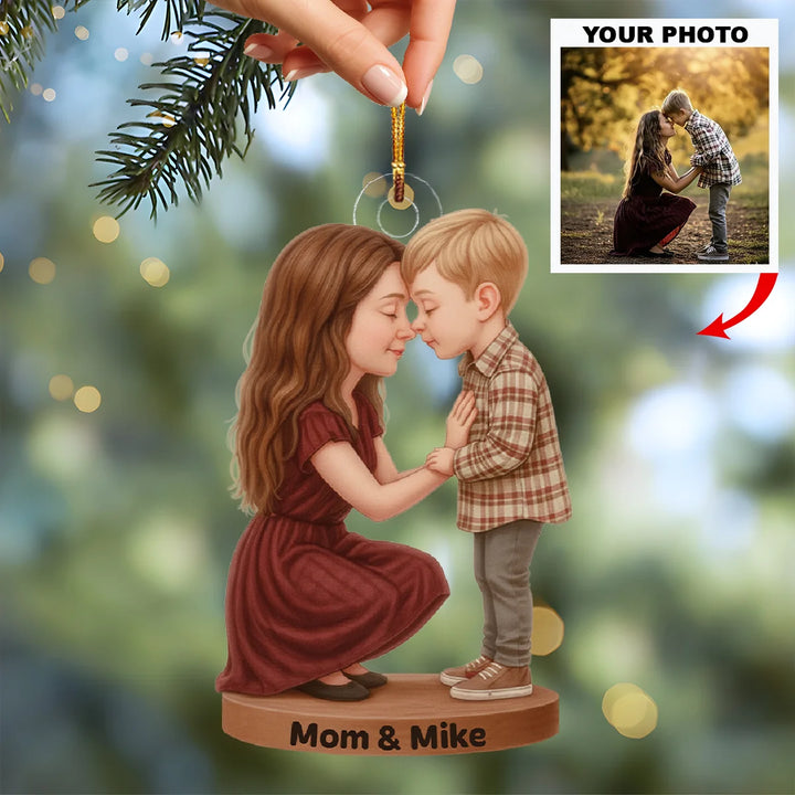 Heart To Heart - Personalized Photo Ornament - Christmas Gift For Family Members AGP0DH001