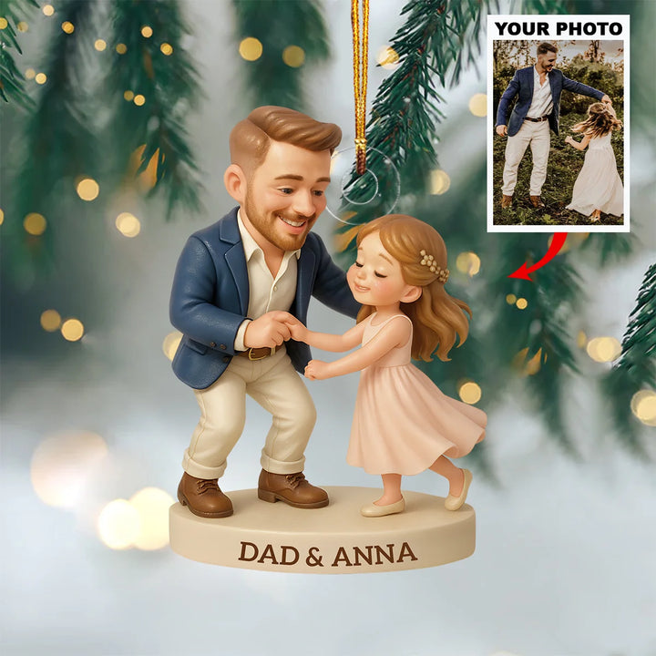 Little Princess Of Dad - Personalized Photo Ornament - Christmas Gift For Family Members AGP0DH005
