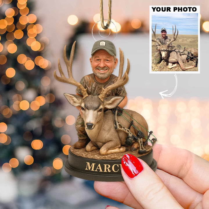 Hunter Buck - Personalized Photo Ornament - Christmas Gift For Hunting Lovers AGP0QQ001