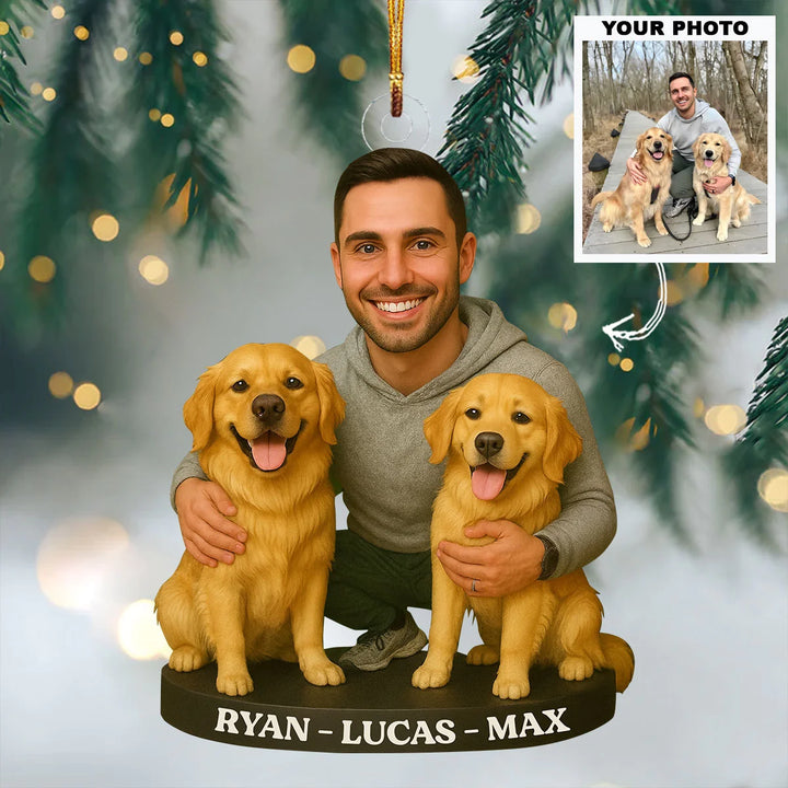 Golden Bond - Personalized Photo Ornament - Christmas Gift For Dog Lover, Dog Mom, Dog Dad, Pet Lover AGP0HT007