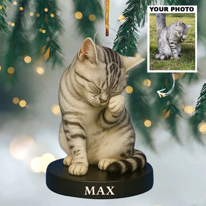 Lucky Whiskers - Personalized Photo Ornament - Christmas Gift For Cat Lover, Pet Lover AGP0NL013