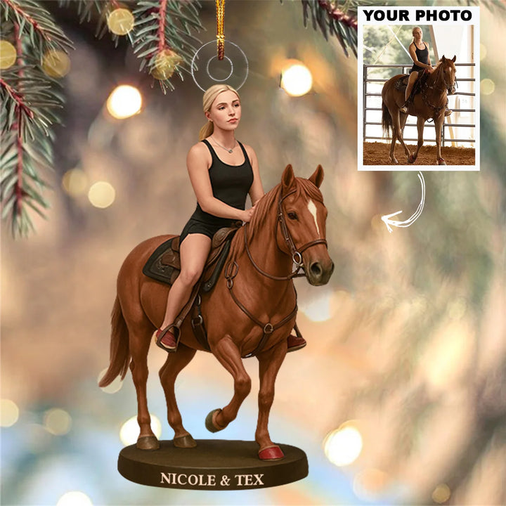 Equestrian Serenity - Personalized Photo Ornament - Christmas Gift For Horse Lovers AGP0DH012