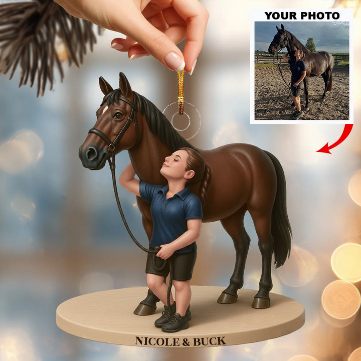 Brave Horse Friend - Personalized Photo Ornament - Christmas Gift For Horse Lovers AGP0DH014