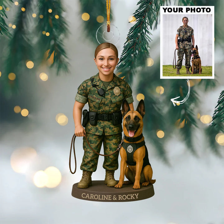 Brave Comrade - Personalized Photo Ornament - Christmas Gift For Policeman AGP0DH017