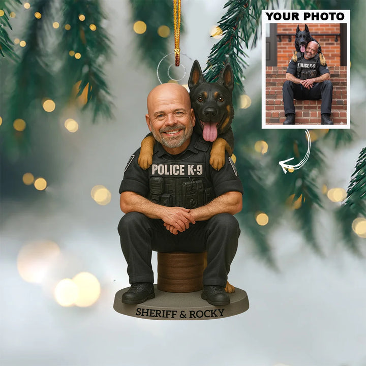 Iron Comrade - Personalized Photo Ornament - Christmas Gift For Policeman AGP0DH018