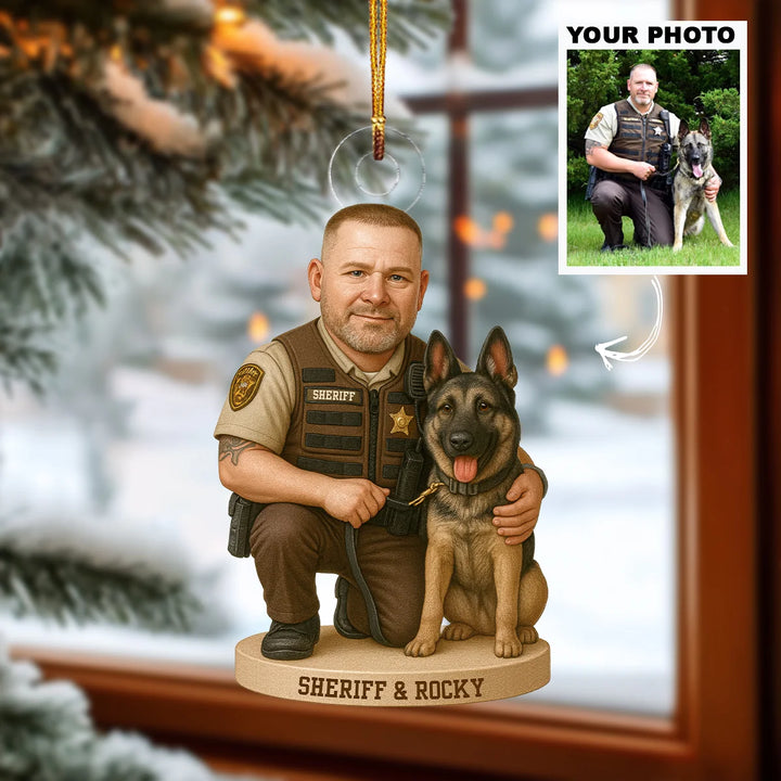 Best Comrade - Personalized Photo Ornament - Christmas Gift For Policeman AGP0DH020