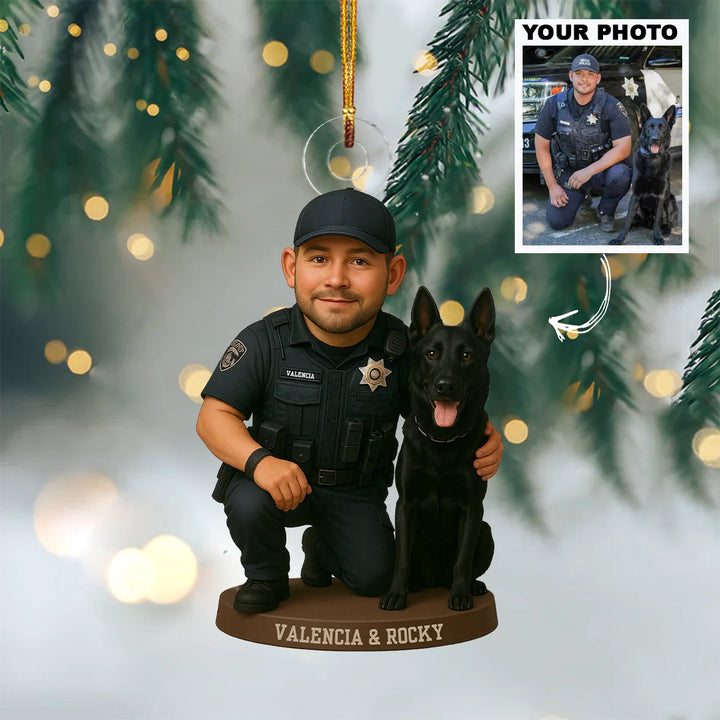 Strong Comrade - Personalized Photo Ornament - Christmas Gift For Policeman AGP0DH016