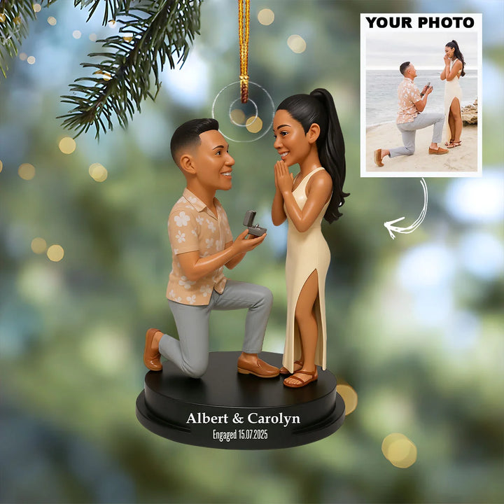 Our Engagement - Personalized Photo Ornament - Christmas Gift For Newly Engaged, Future Wife, Future Husband AGP0NL022