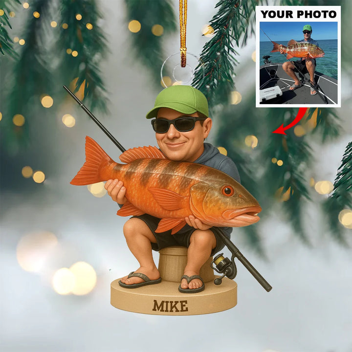 Hooked Victory - Personalized Photo Ornament - Christmas Gift For Fishing Lovers AGP0DH028