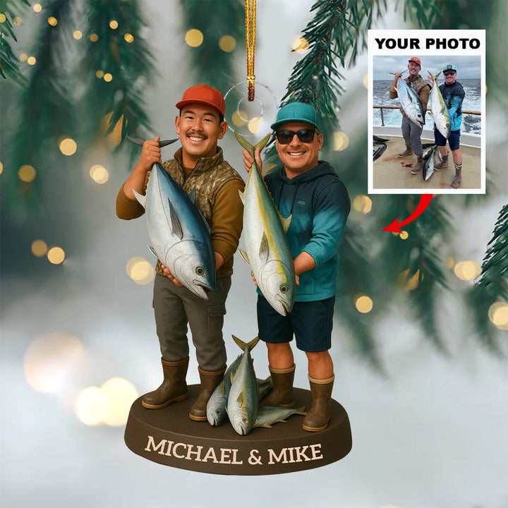 Ocean Champions - Personalized Photo Ornament - Christmas Gift For Fishing Lovers AGP0DH029