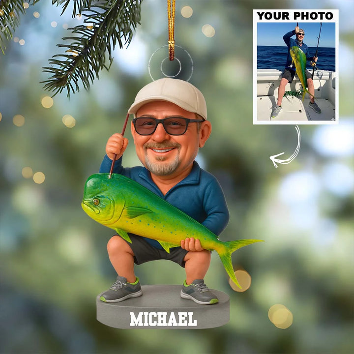 Angler Glory - Personalized Photo Ornament - Christmas Gift For Fishing Lovers AGP0DH030